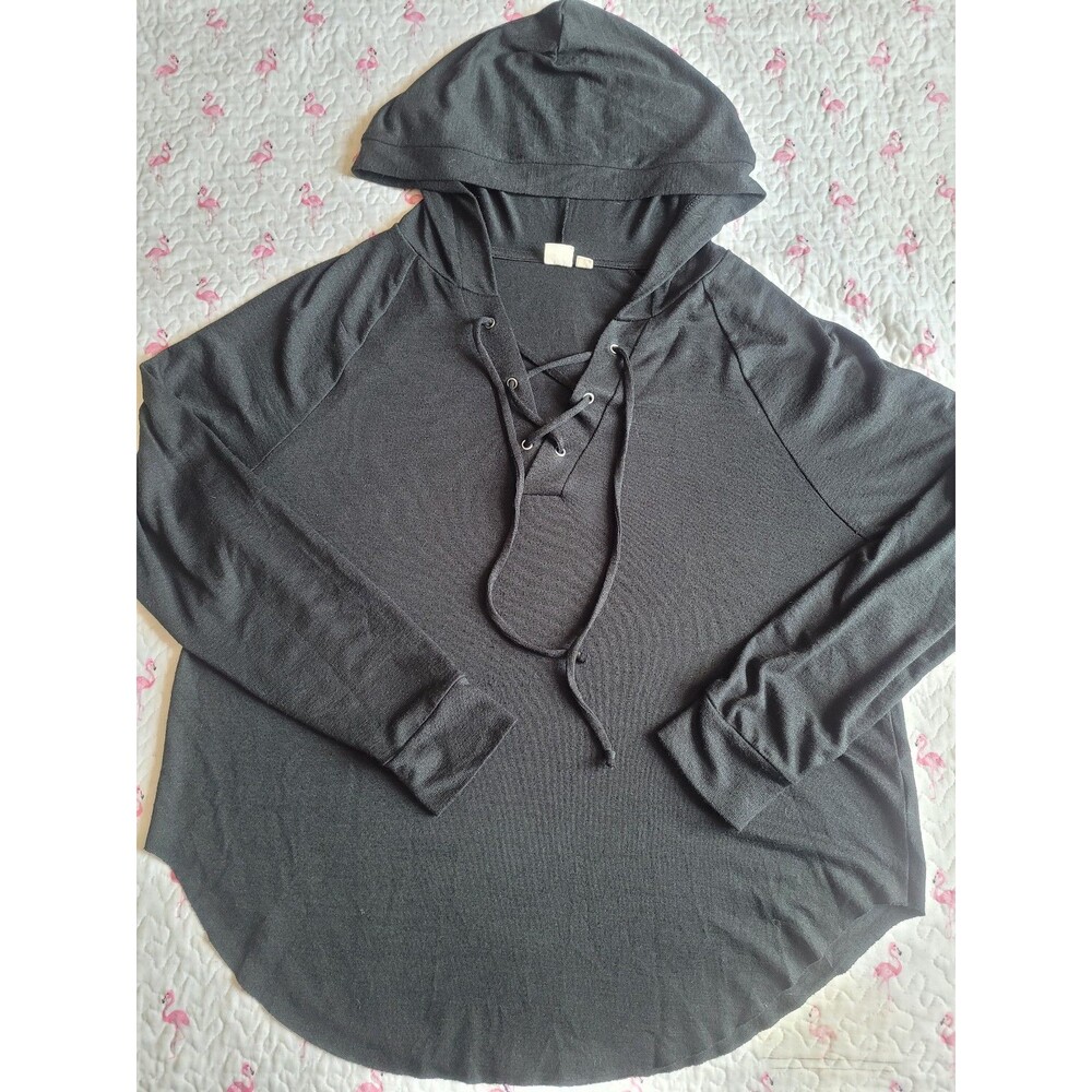 GAP lace-up front pullover hoodie. Size L #103